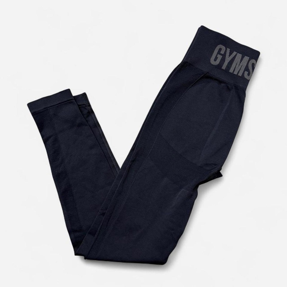 Gymshark black leggings with gray logo